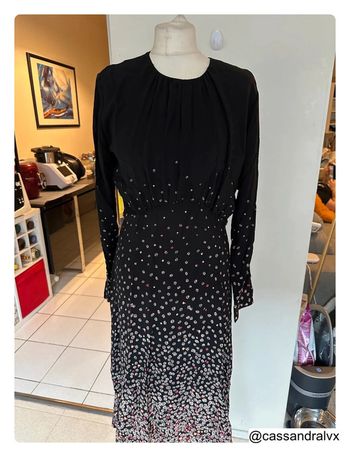 Robe longue noire fleurie - Idano