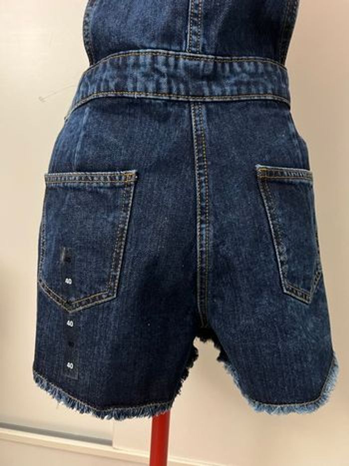 Salopette short jean bleu brut Lola - photo numéro 5