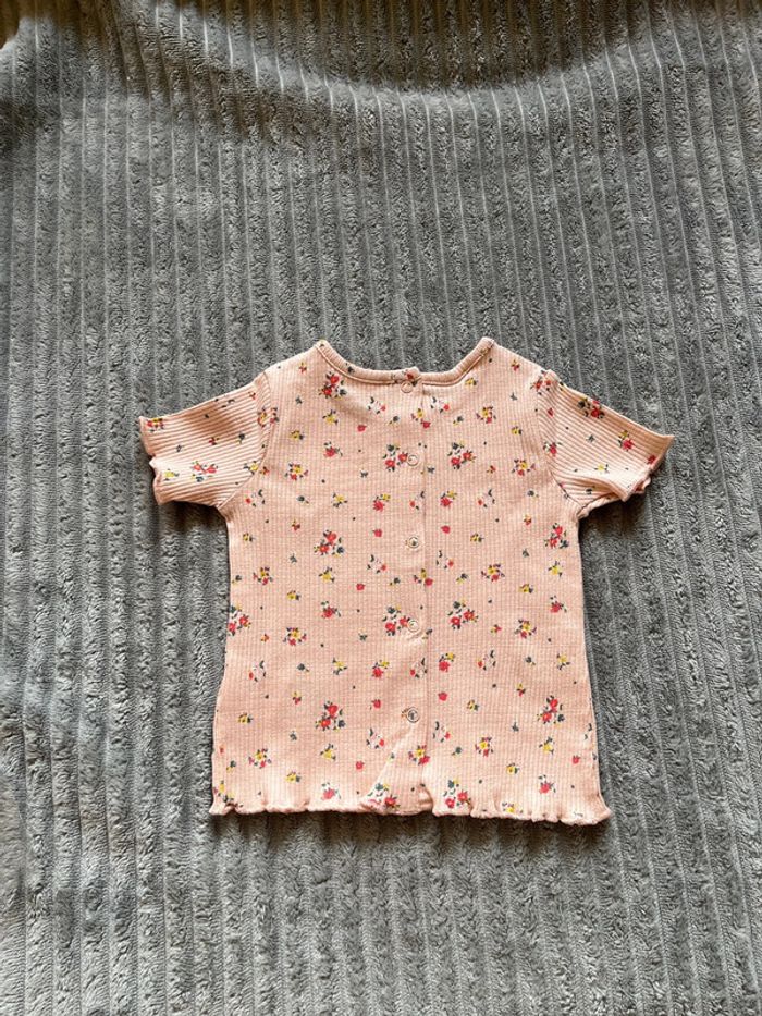 TEE shirt manches courtes vert baudet fleuri - photo numéro 3