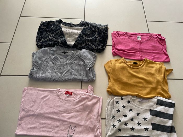 Lot pull gilet fille 10 ans