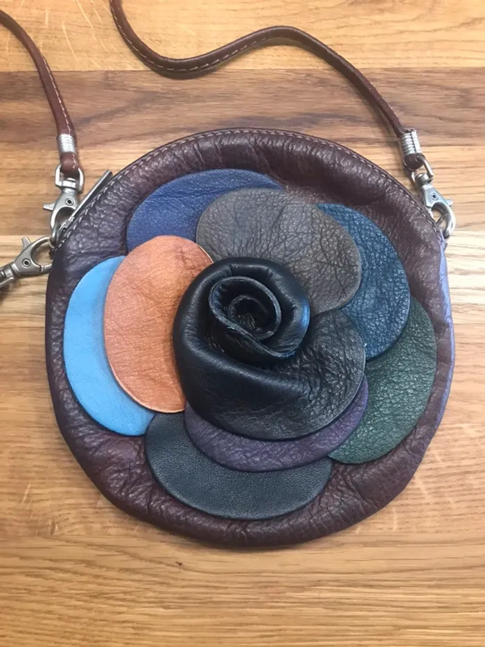 Petit sac en cuir italien marron - photo numéro 2