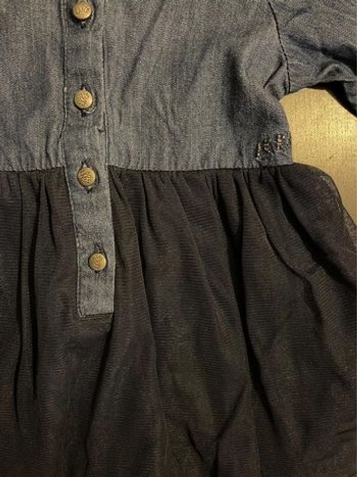 Robe manche longue jeans et tulle IKKS - photo numéro 2