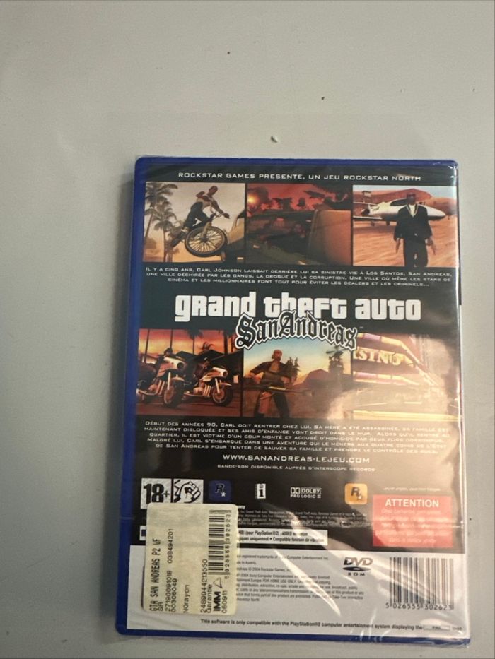 Jeu ps2 gta neuf blister origin gta sanandreas - photo numéro 2