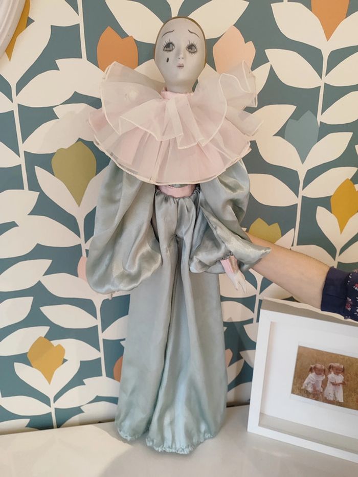 Poupée Pierrot porcelaine vintage - photo numéro 3