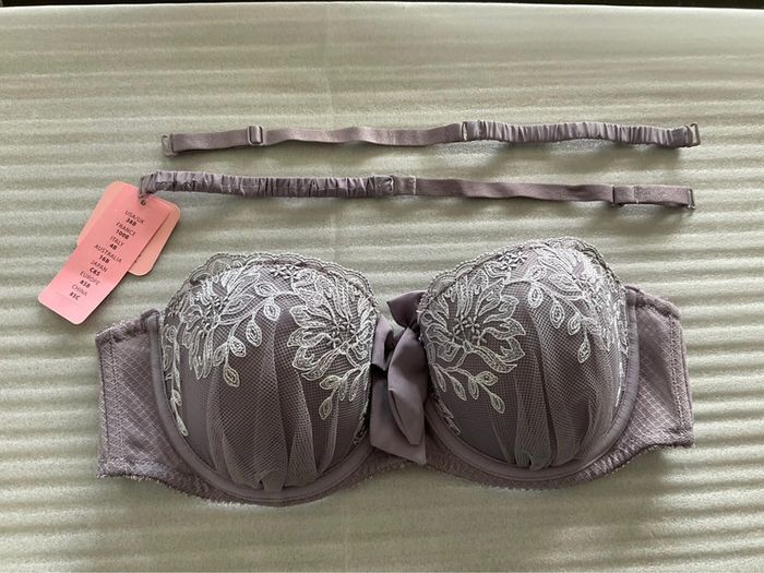 Soutien-gorge mauve et blanc Affinitas neuf - photo numéro 14