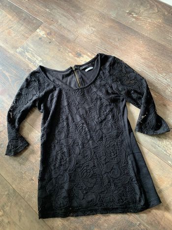 Pull noir bi matière