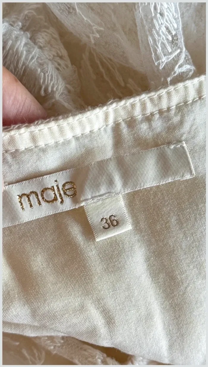 Robe longue Maje en dentelle blanche 36 comme neuve - photo numéro 5