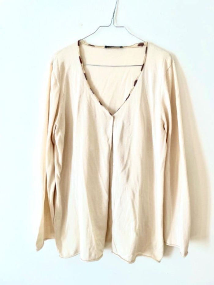 Gilet blanc/beige Apostrophe taille L TBE