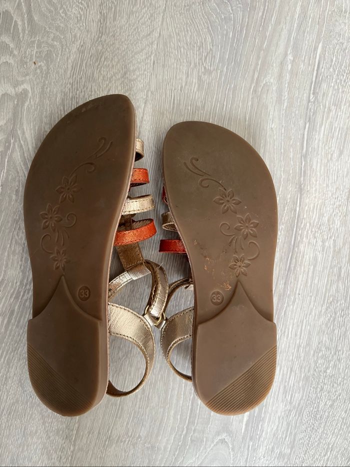 Sandale fille cuir taille 33 - photo numéro 3