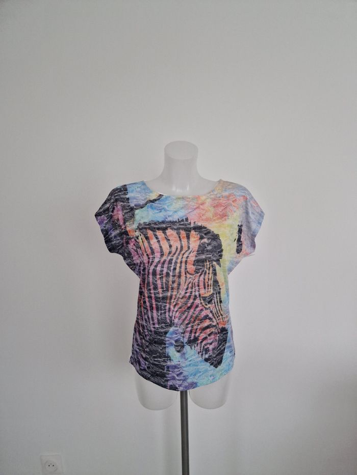 Haut zébre coloré effet craquelé Pimkie