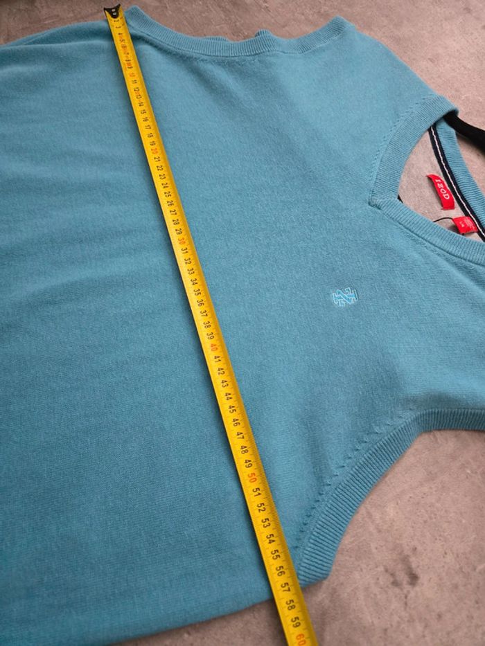 Pull chandail sans manche Izod turquoise taille L – Élégant et confortable - photo numéro 6