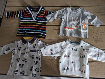 Lot 4 petits pull/polo/t-shirt manches longues