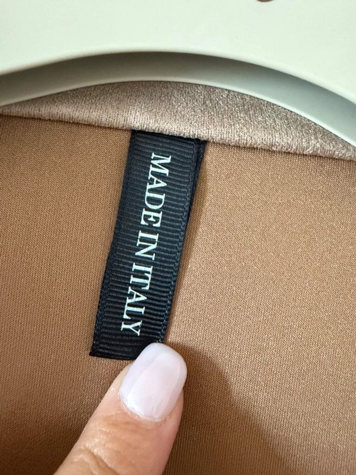 Veste longue effet daim beige - photo numéro 4