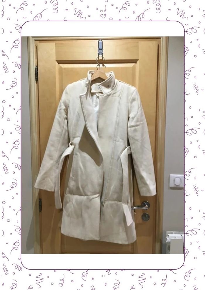 Manteau en laine crème etam - photo numéro 4