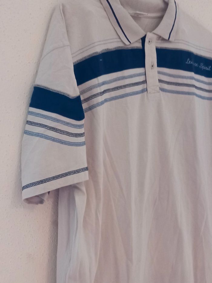 Polo hommes beige et bleu Taille : 6 / XXL - photo numéro 2