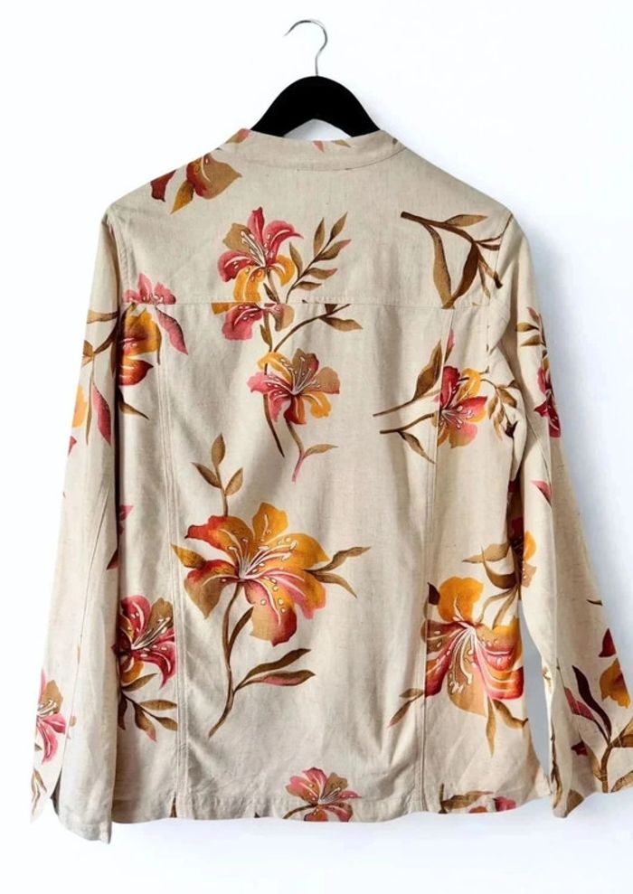 Chemise blouse shirt print flowers Agnès Flo Vintage size M/L - photo numéro 8