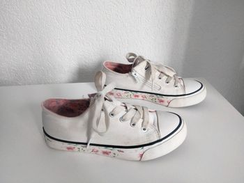 Baskets blanches tissus - lovely skulls - 33
