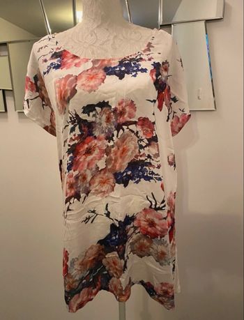 Top tunique t-shirt femme floral taille 46/48 neuf