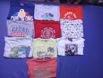 Lot de 10  tee shirt manche courte garçon en ,8 ans, motif, couleur, mi saison été
