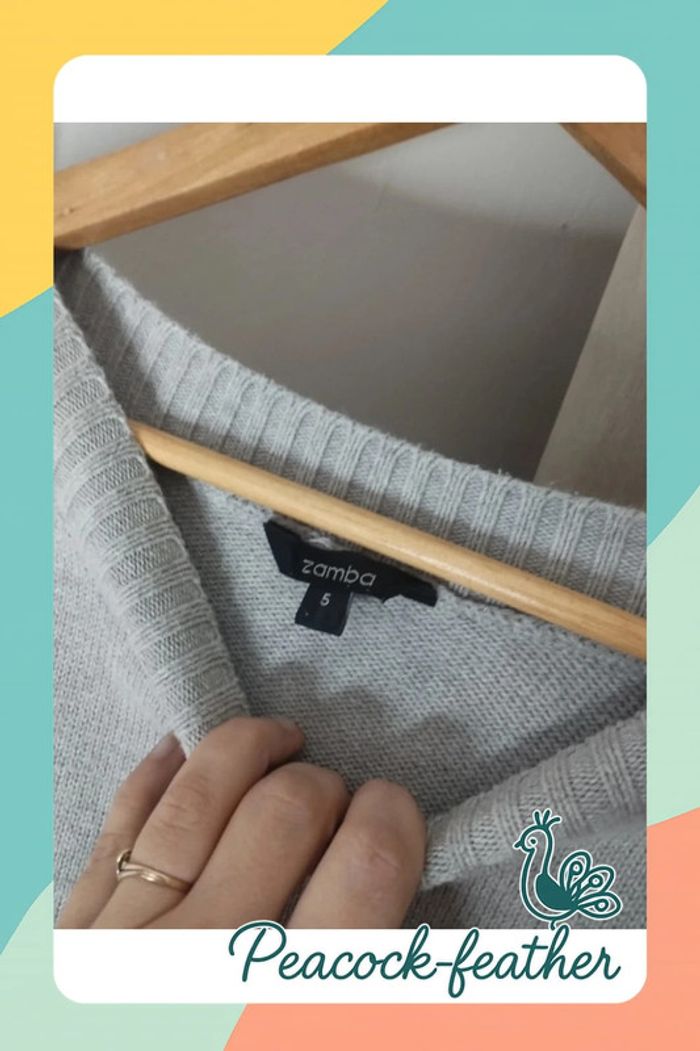 Pull gris 3/4 samba T5 - photo numéro 4