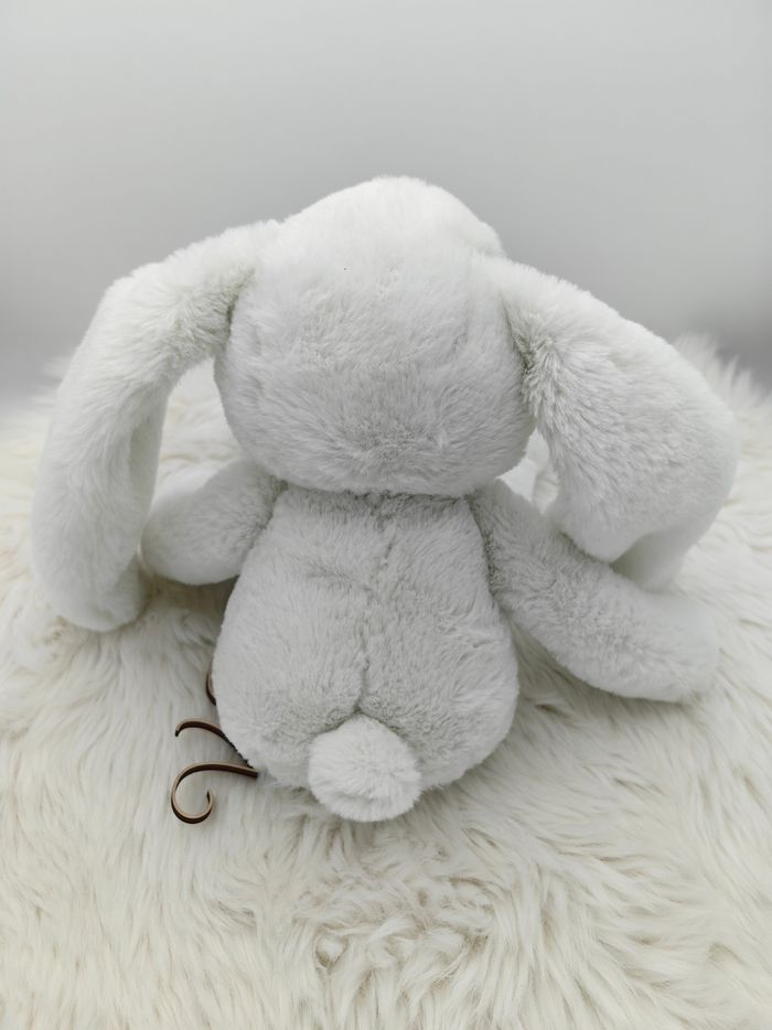 Doudou peluche lapin blanc cassé - photo numéro 5