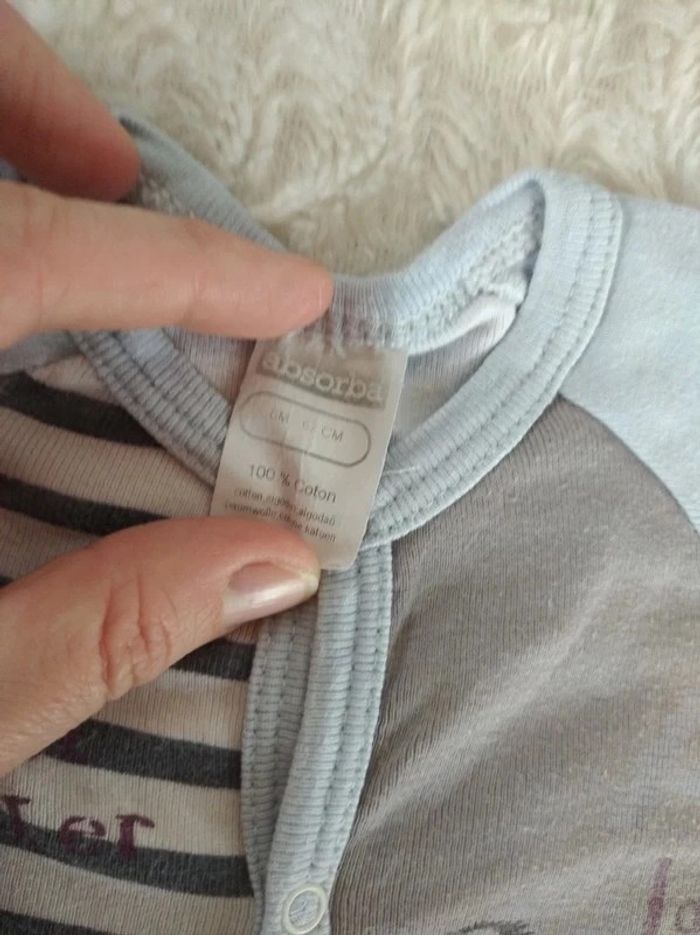 Barboteuse Combinaison été Garçon 6 mois "La mer" Absorba 100% coton - photo numéro 9