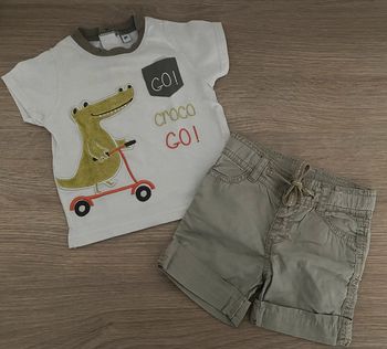Ensemble été t-shirt manches courtes et short 6 mois