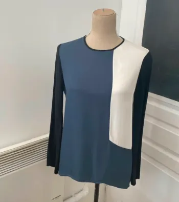 Zara Blouse haut top bleue  femme taille L/40 manches longues