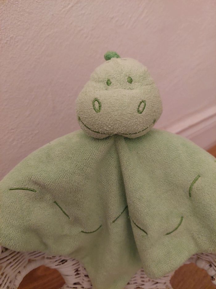Doudou plat carré dino vert Bengy - photo numéro 2
