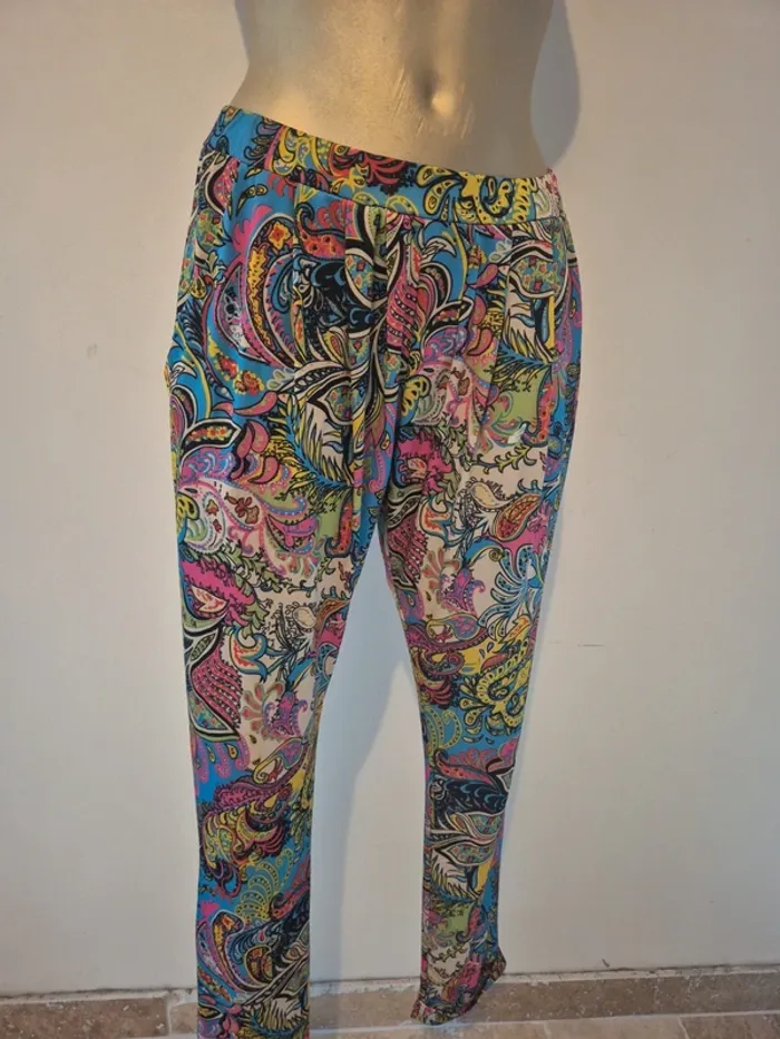Pantalon fluide multicolor taille m - photo numéro 3
