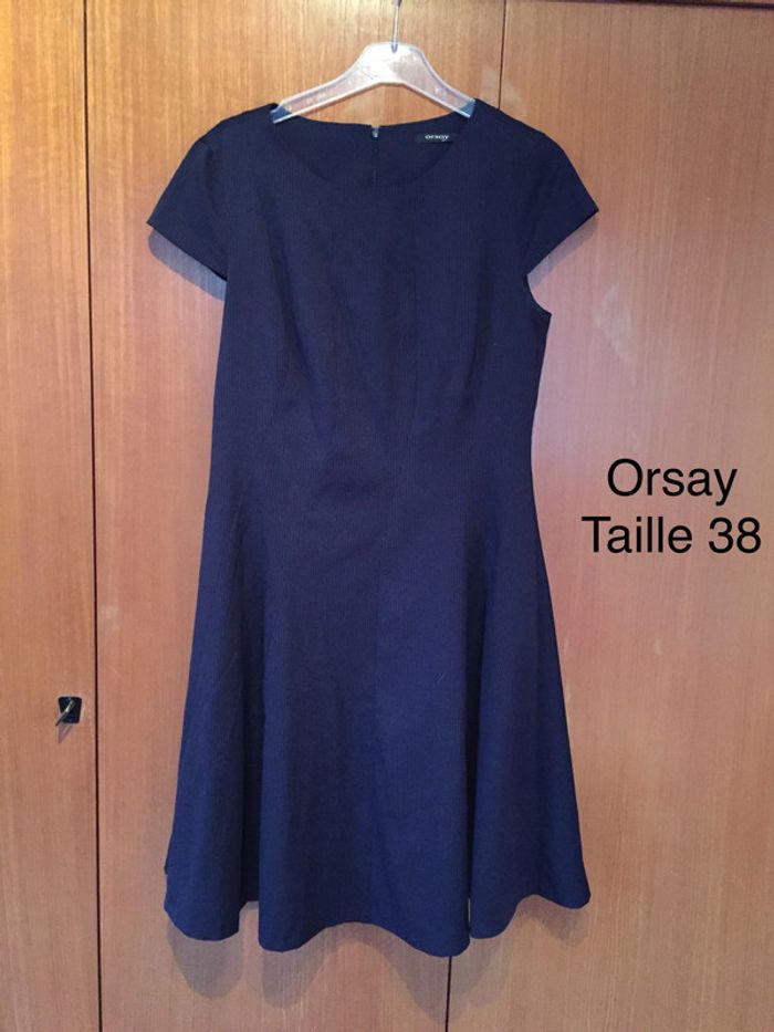 Robe marine à fines rayures Orsay Taille 38