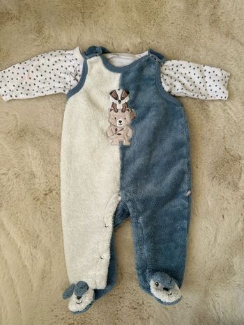 Ensemble 3 mois chaud bleu et blanc