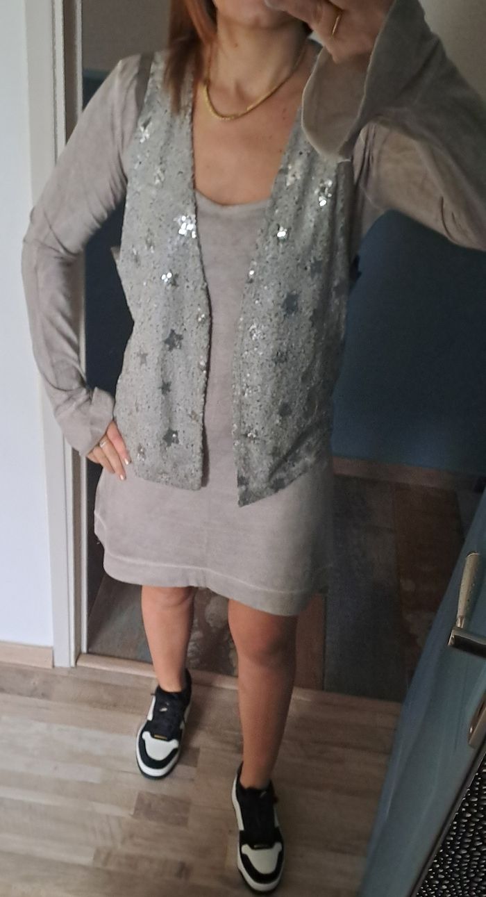 Tunique et veston femmes colorie taupe Made In Intaly taille unique