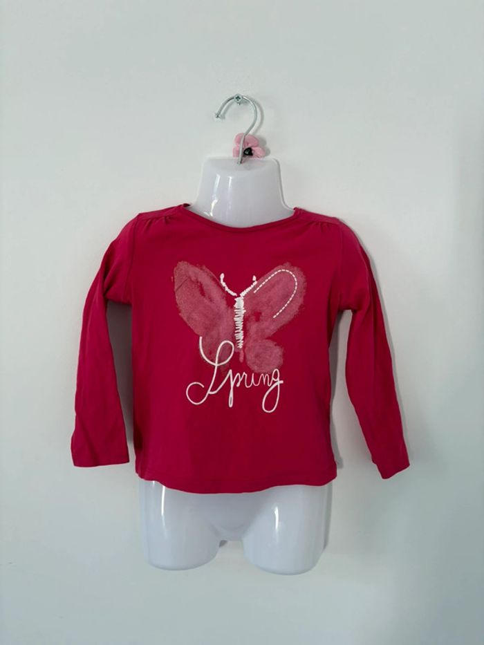 👕 T-shirt In Extenso rose fuchsia - Taille 98 cm 🦋🌸