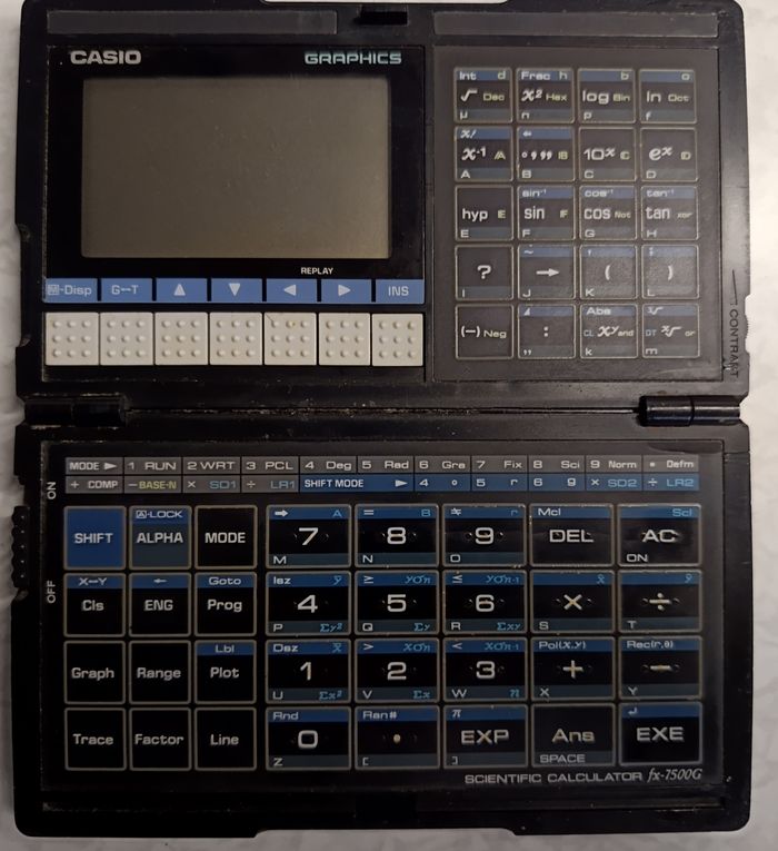 Casio fx 7500g calculatrice Pocket programmable computer Vintage fonctionnelle
