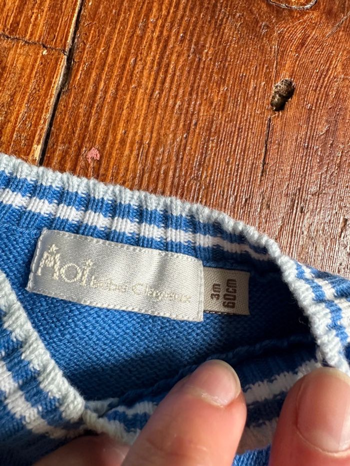 Pull sans manches bleu Clayeux - photo numéro 2