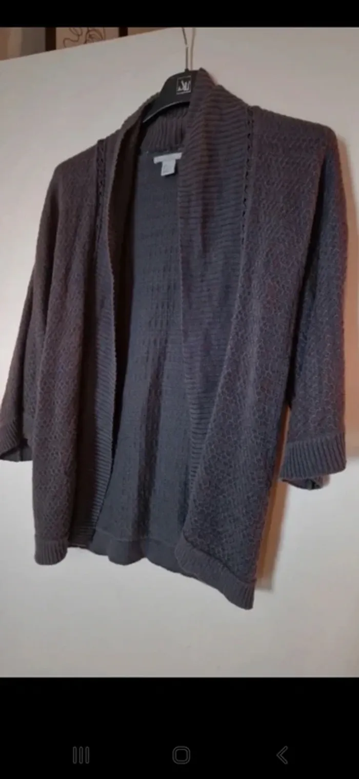 Gilet hm gris taille s - photo numéro 2