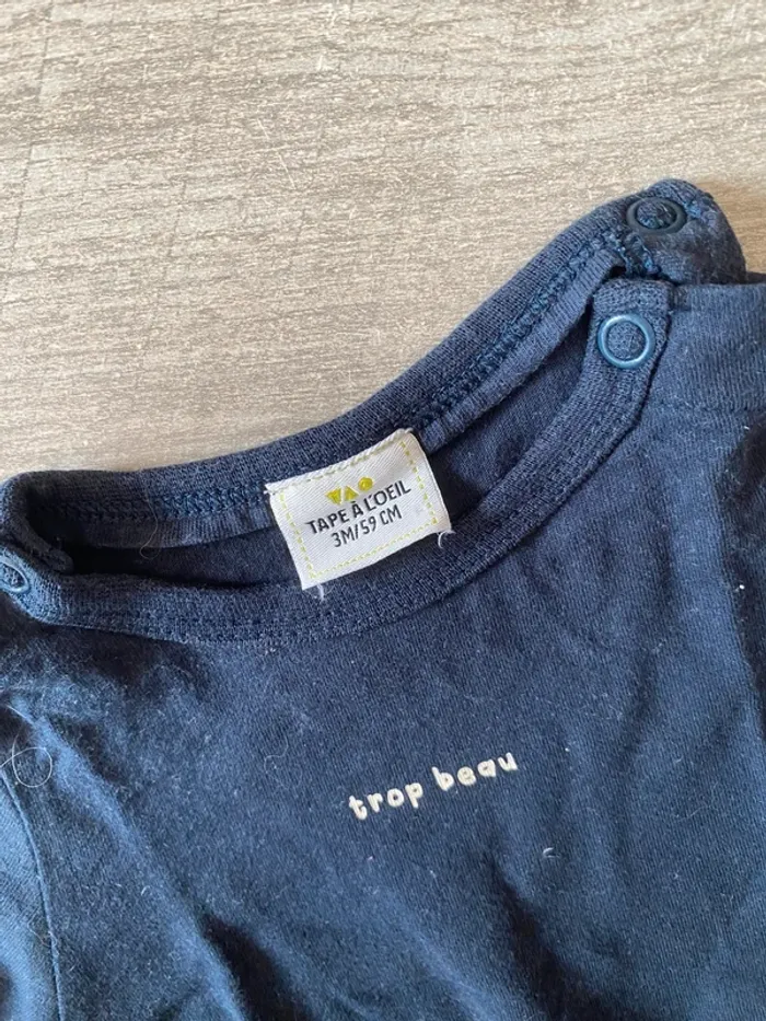 T-shirt à manche longue bébé - 3 mois. - photo numéro 3