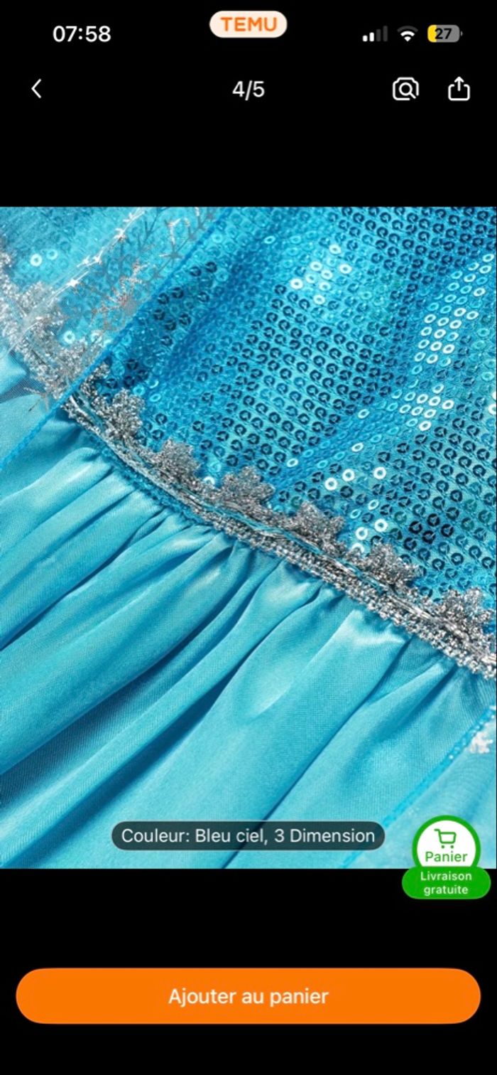 Déguisement reine des neiges 5 ans - photo numéro 3