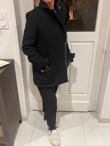 Manteau Gérard Darel T.36 laine noir