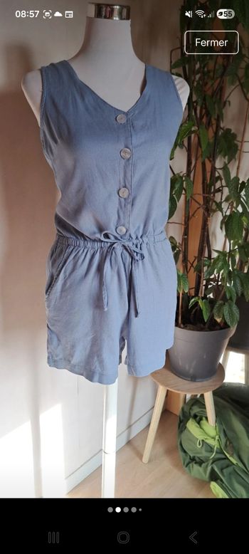 Combishort effet jeans 