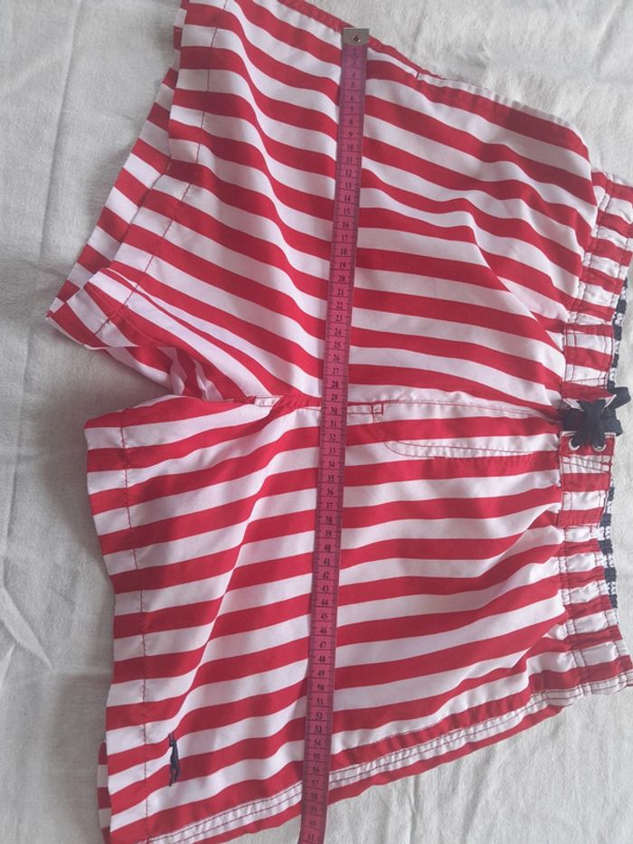 Short de bain rayé rouge status beach - photo numéro 14