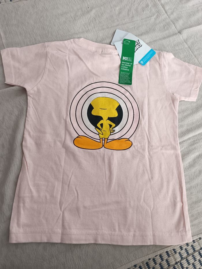 T-shirt TiTi Rose Clair Looney Tunes Fille 6-8 Ans - photo numéro 2