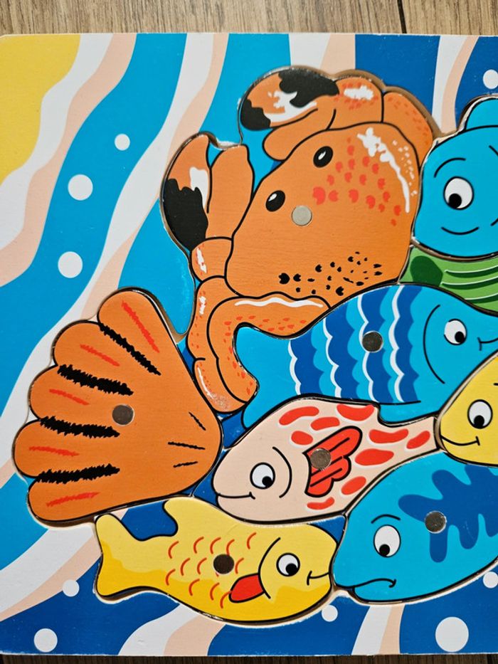 Puzzle avec aimants pour pêcher les poissons - photo numéro 6