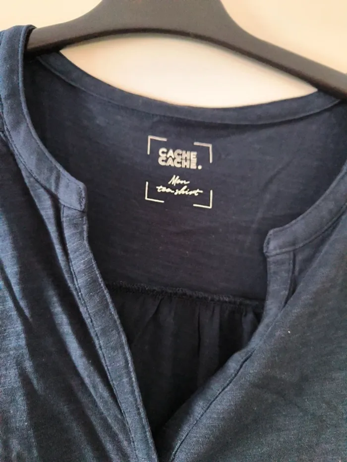 t.shirt bleu marine. Cache-cache. Taille L - photo numéro 2