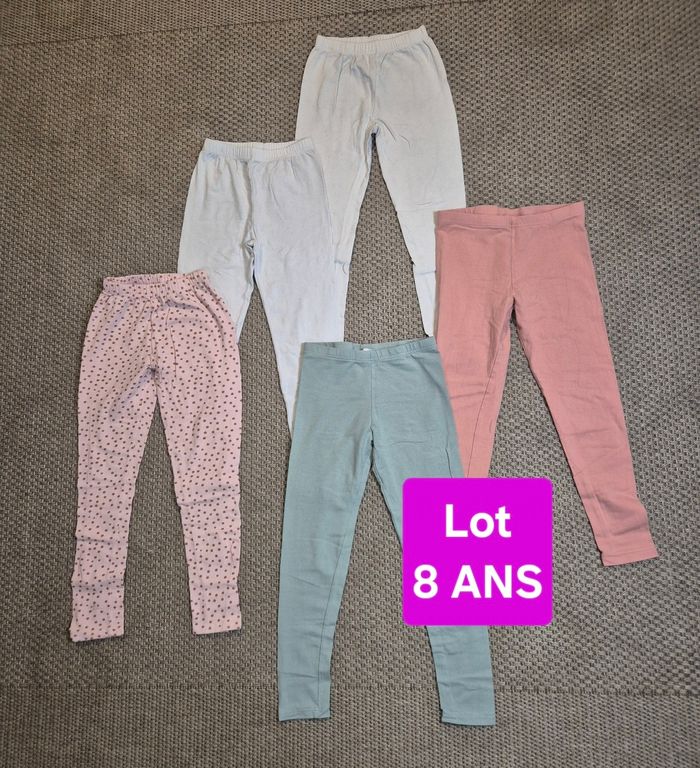 Lot de 5 leggings longs clairs - 8 ans