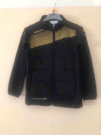 Gilet noir doré 6 ans Uhlsport chaud, intérieur polaire