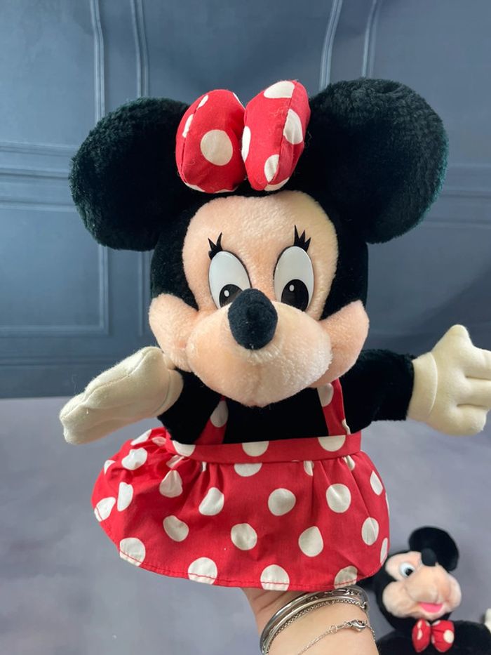 Lot de 2 Marionnettes Peluches Vintage 80s Mickey & Minnie Walt Disney - photo numéro 2