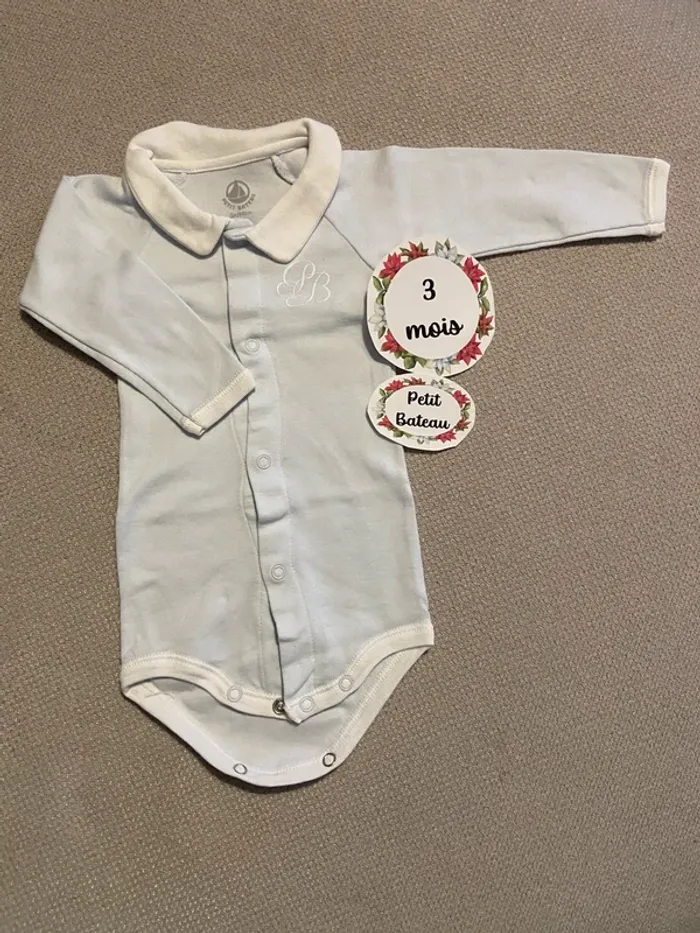 Body manches longues 3 mois petit bateau