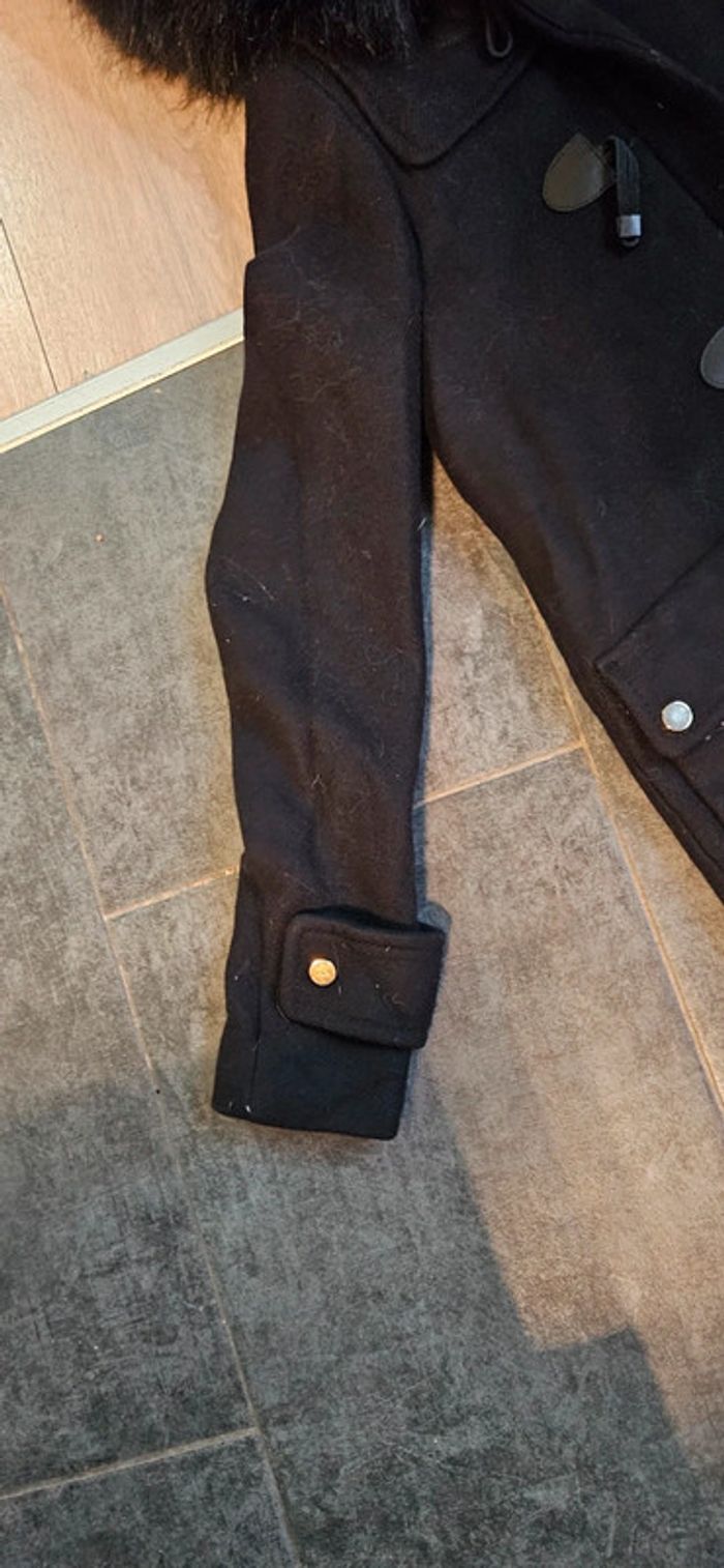 Manteau noir classique avec capuche, Zara Woman, taille XS/24 - photo numéro 5